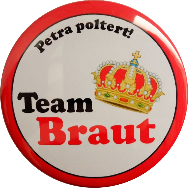 Team Braut badge - with crown Badge red-white